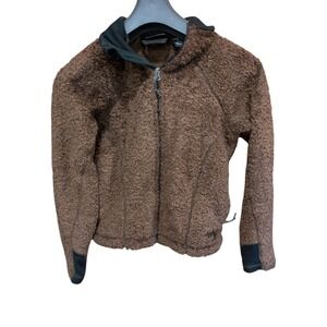 Mountain Hardwear Womens Brown‎ Fleece Monkey Jacket XS Full Zip Pockets Teddy
